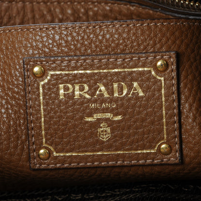 Prada Vitello Daino Side Zip Tote Cannella 7 of 10