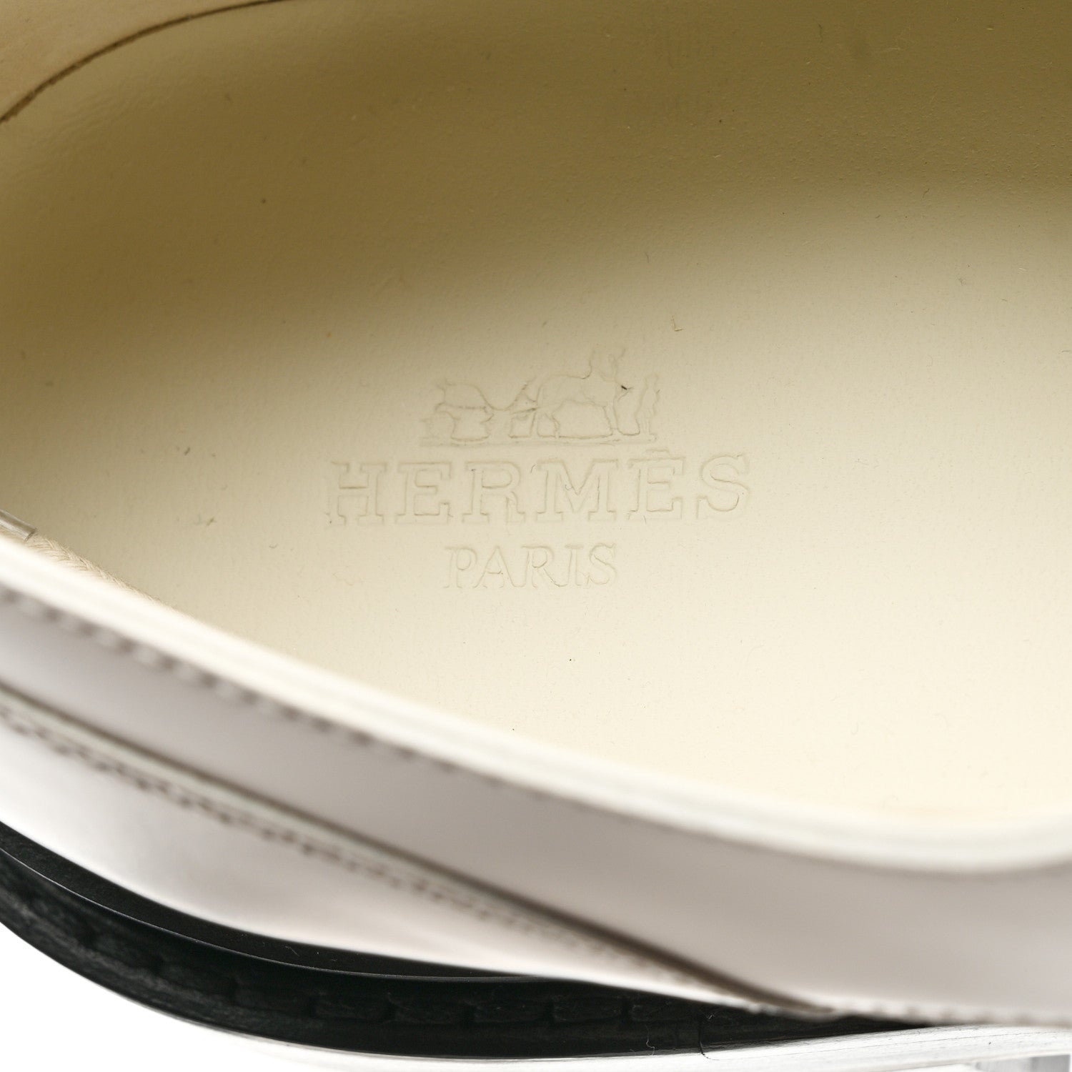 Hermes Glossed Calfskin First Derby 38.5 Beige Glaise 7 of 8
