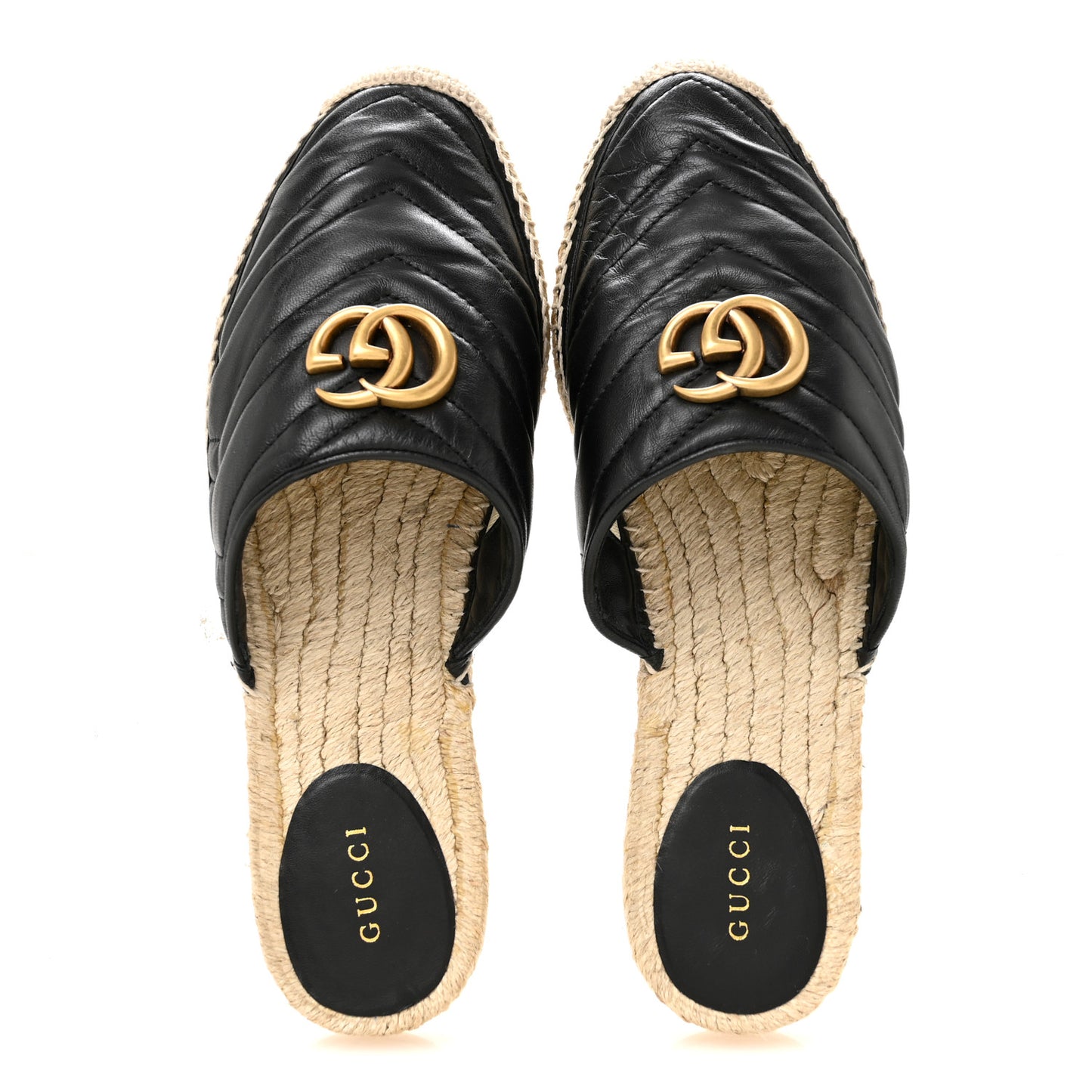 Nappa Matelasse GG Marmont Espadrille Slippers 39 Black