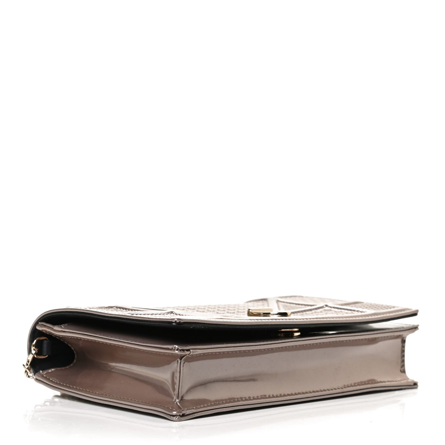 Metallic Patent Micro-Cannage Diorama Wallet on Chain Pouch Hyper Pink