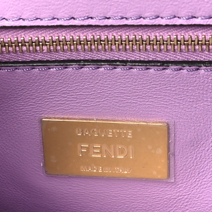 Fendi Nappa FF Embossed Small Midi Chain Baguette Violetta 6 of 9