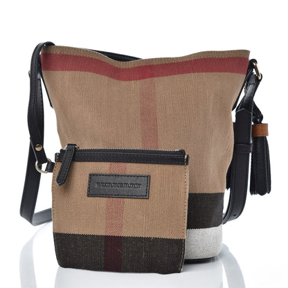 Burberry Canvas Mega Check Mini Ashby Tassel Crossbody Black 3 of 10