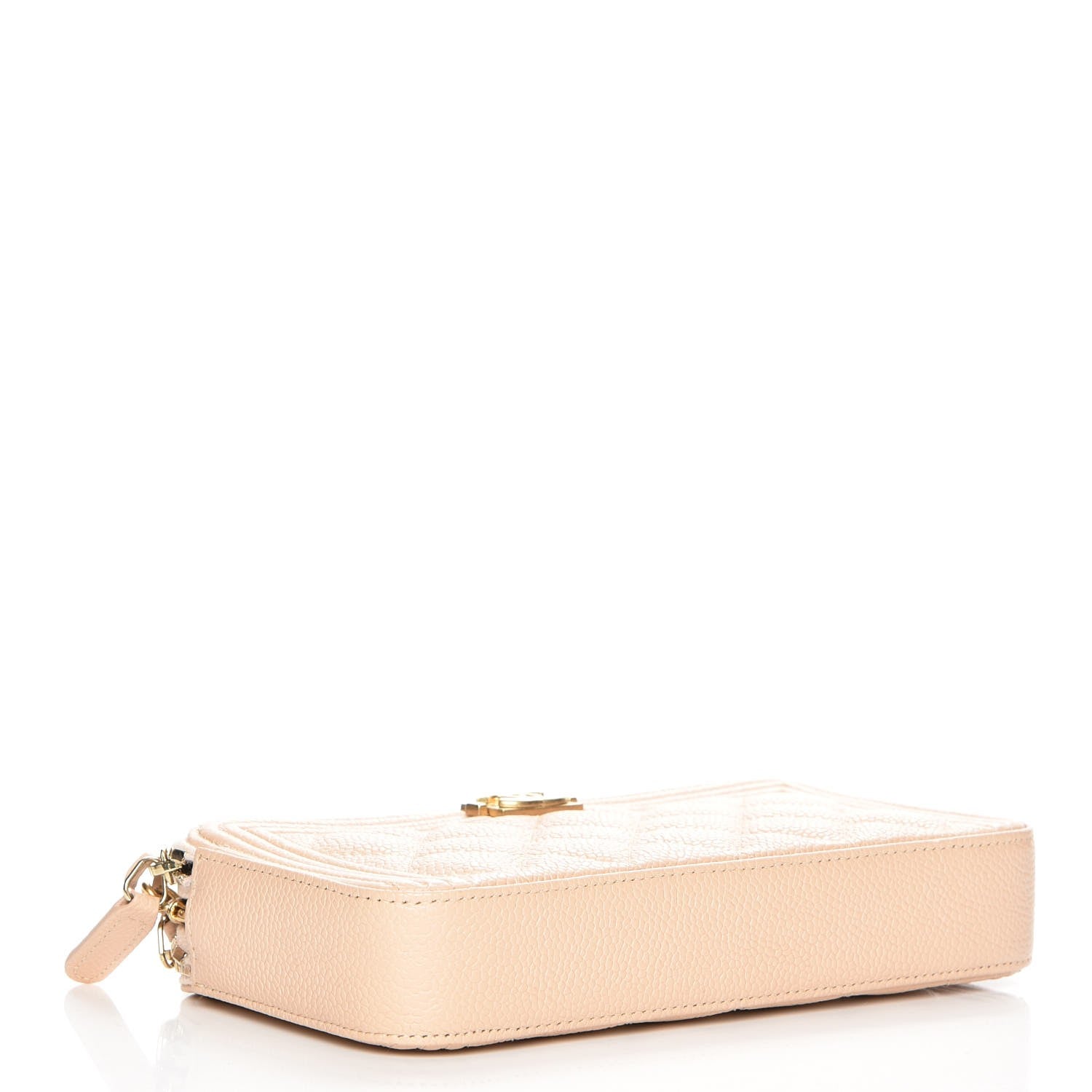 Chanel Caviar Quilted Small Boy Clutch With Chain Beige 4 of 11