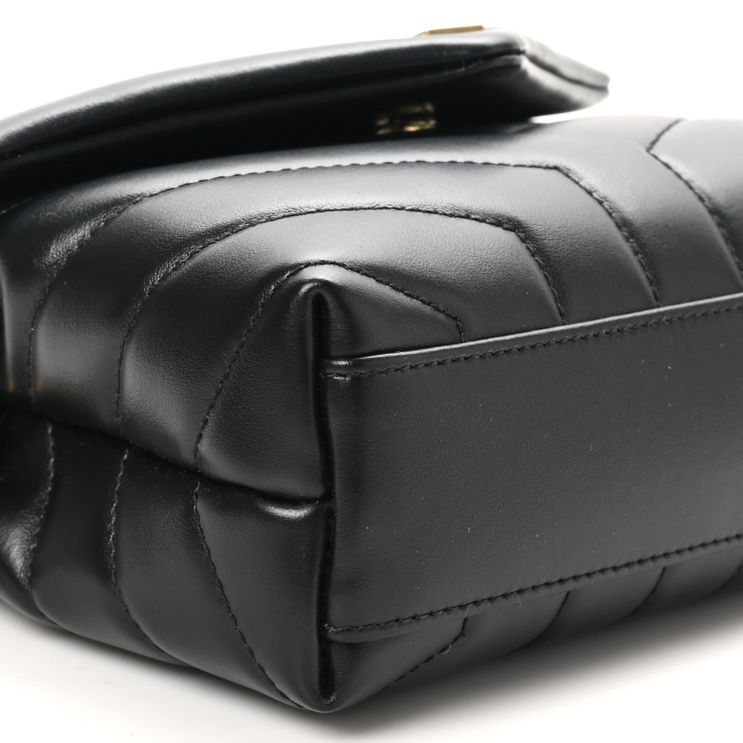Saint Laurent Calfskin Y Quilted Monogram Toy Loulou Crossbody Bag Black 9 of 10