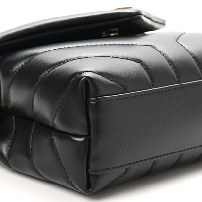 Saint Laurent Calfskin Y Quilted Monogram Toy Loulou Crossbody Bag Black 9 of 10