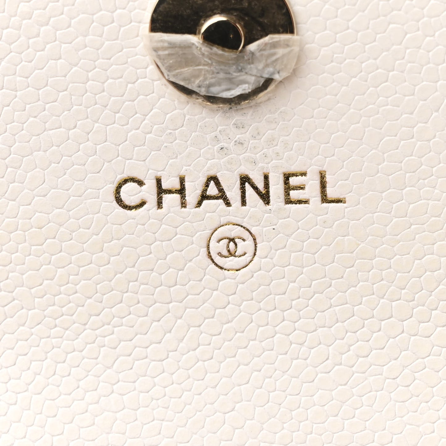 Caviar Quilted Business Affinity Clutch With Chain Flap White