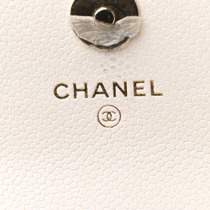 Chanel Caviar Quilted Business Affinity Clutch With Chain Flap White 5 of 10