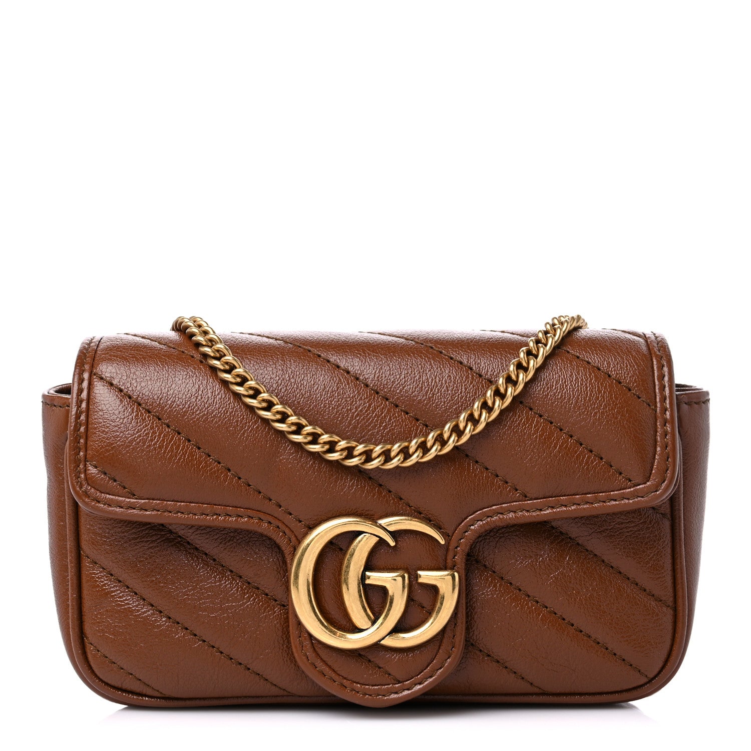 Gucci Azalea Calfskin Matelasse Diagonal Super Mini GG Marmont Shoulder Bag Cuir 1 of 11