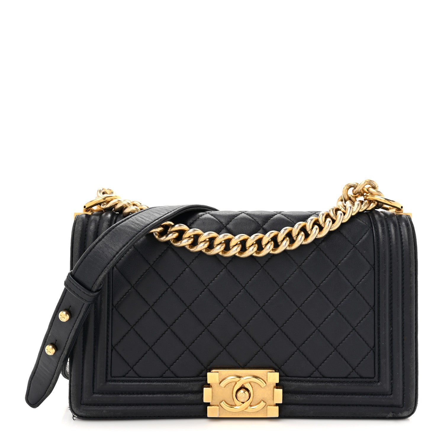 Chanel Lambskin Quilted Medium Boy Flap Dark Navy 1 of 18