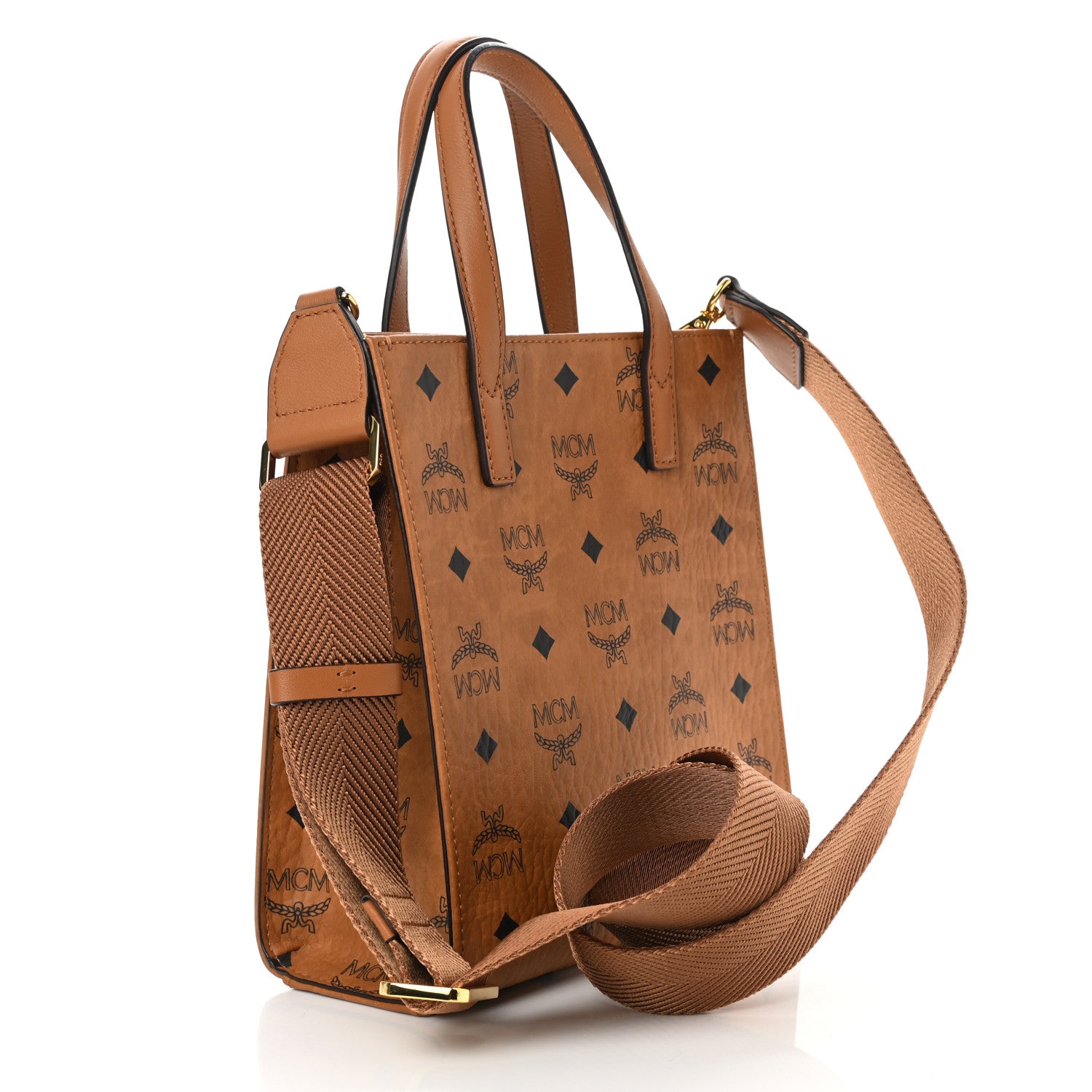 MCM Visetos X-Mini Aren Tote Cognac 3 of 7
