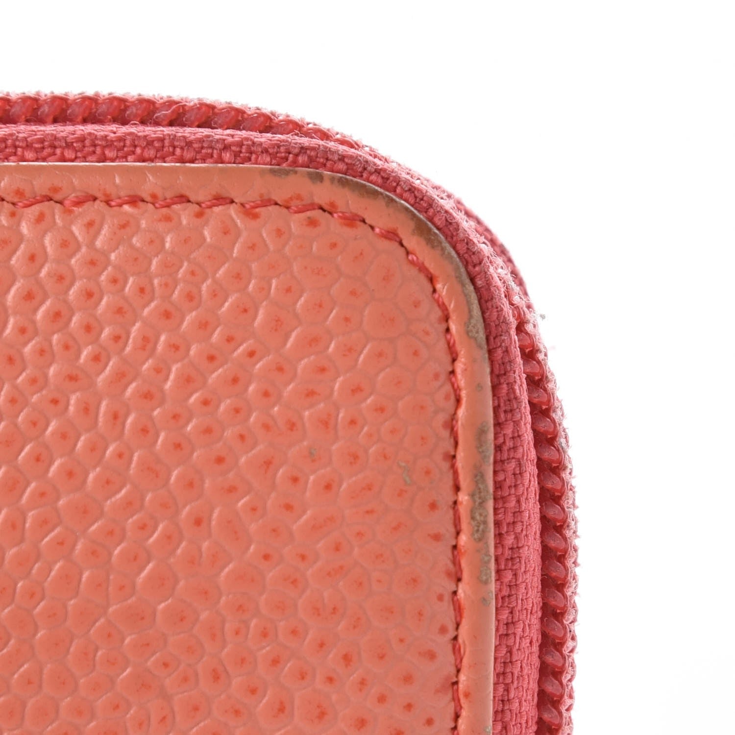 Chanel Caviar Timeless CC Large Gusset Zip Around Wallet Orange 10 of 16