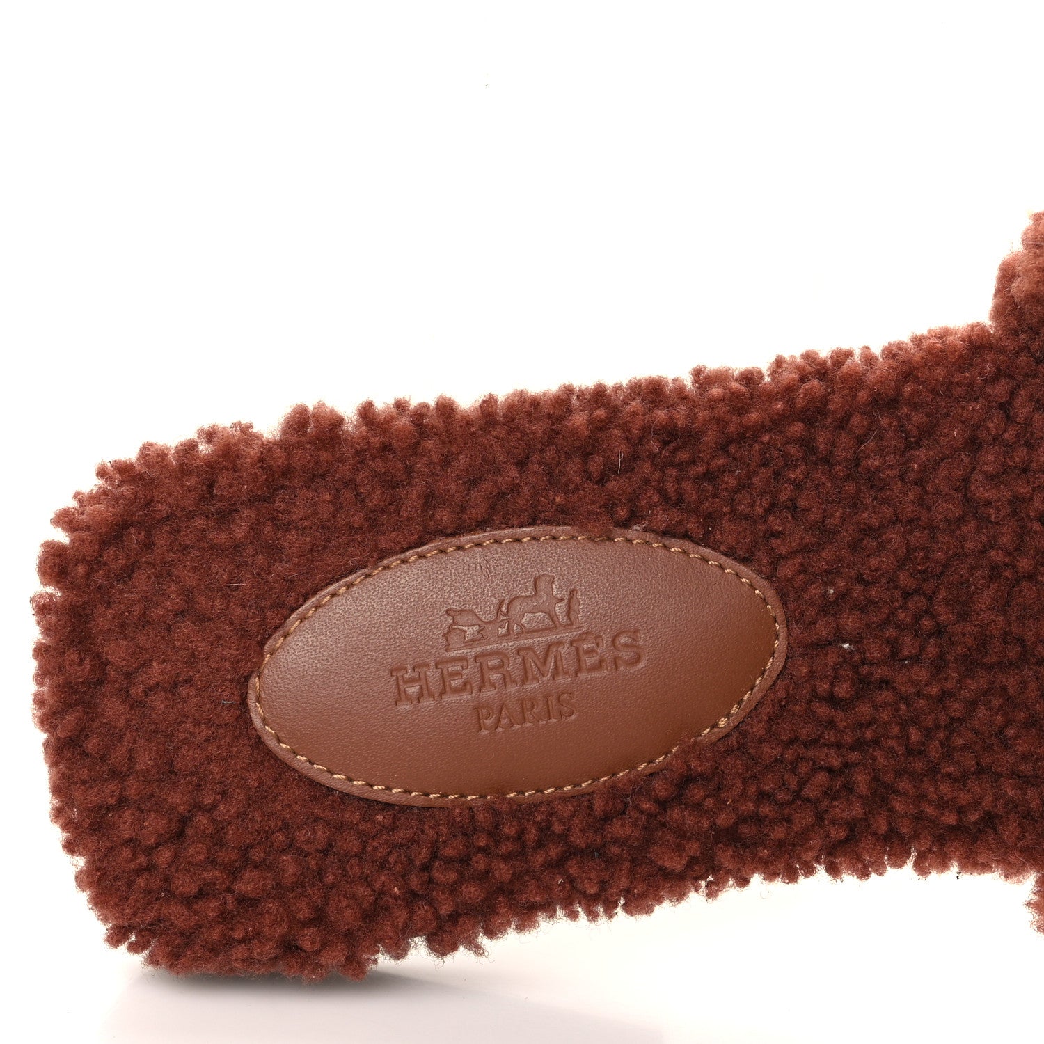 Hermes Woolskin Oran Sandals 37 Cognac 7 of 8