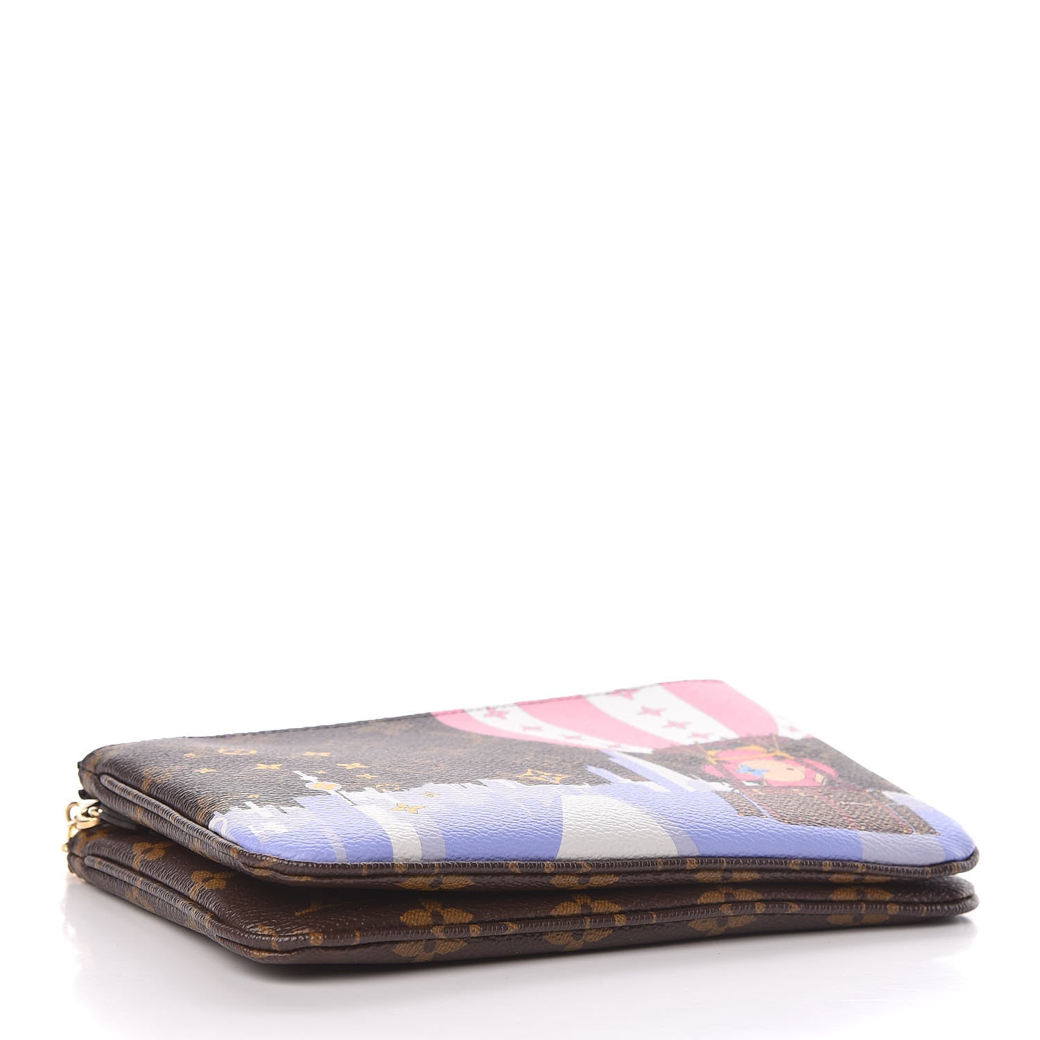 Louis Vuitton Monogram 2019 Christmas Animation Double Zip Pochette 4 of 12
