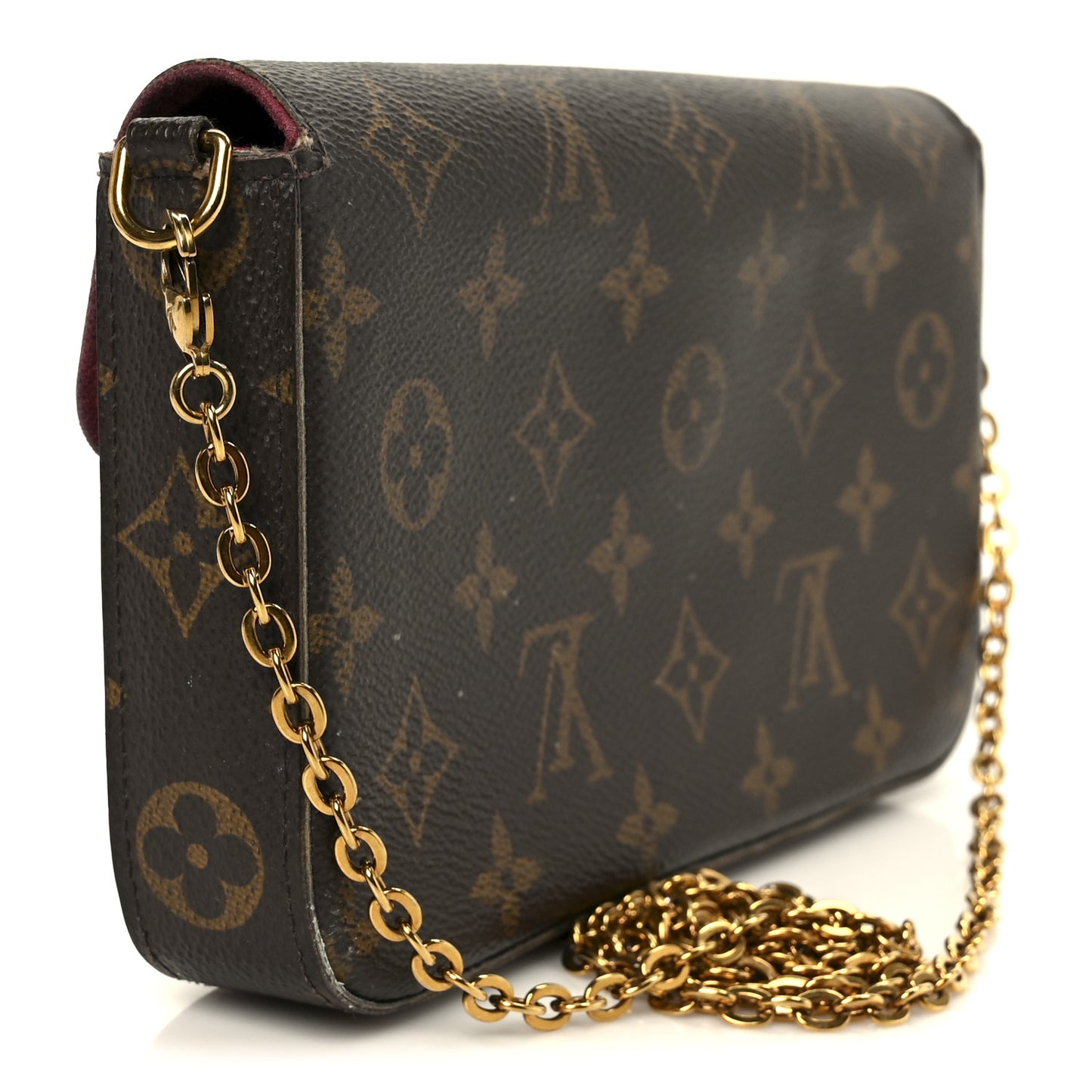 Monogram Pochette Felicie Chain Wallet Fuchsia