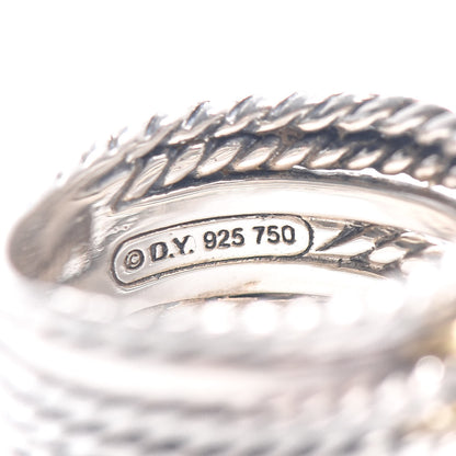 David Yurman Sterling Silver 18K Yellow Gold Double X Crossover Ring 54 7 5 of 5