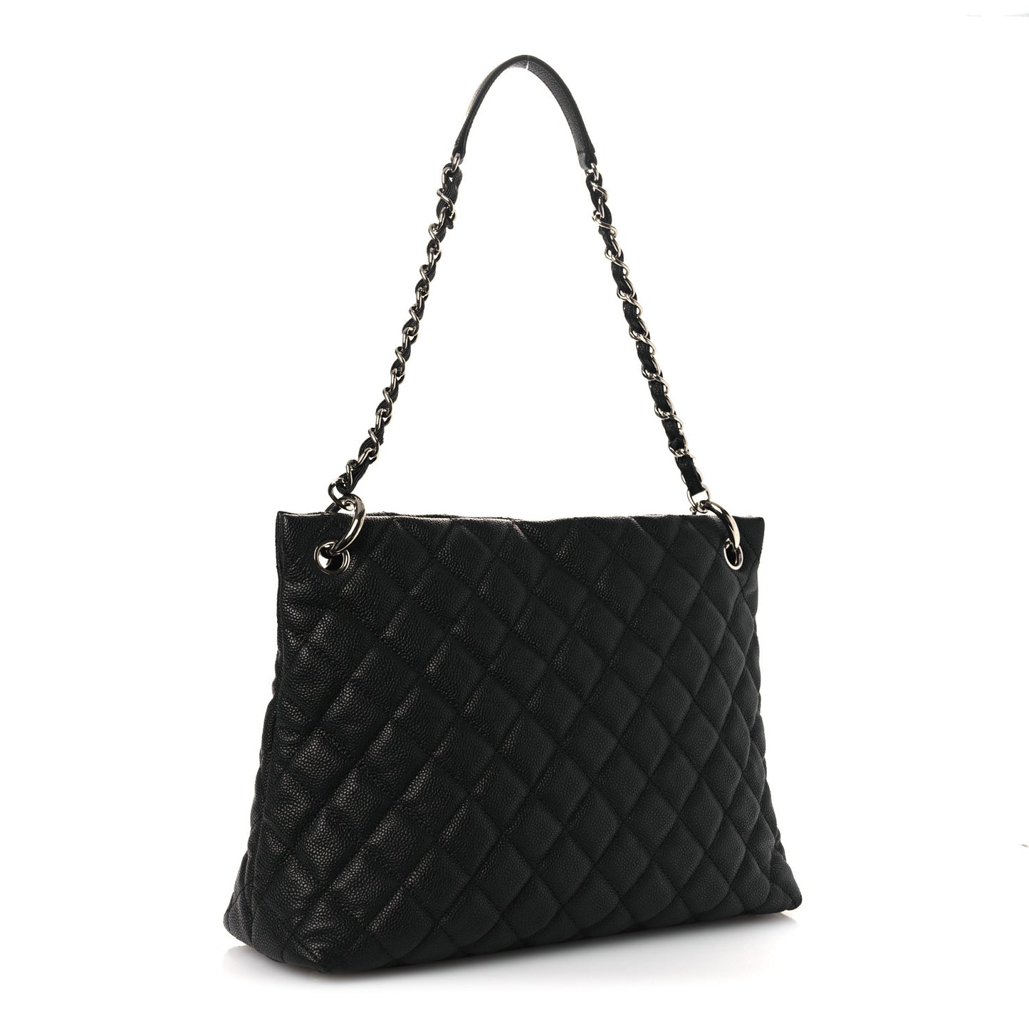 Caviar Quilted Easy Zip Tote Black