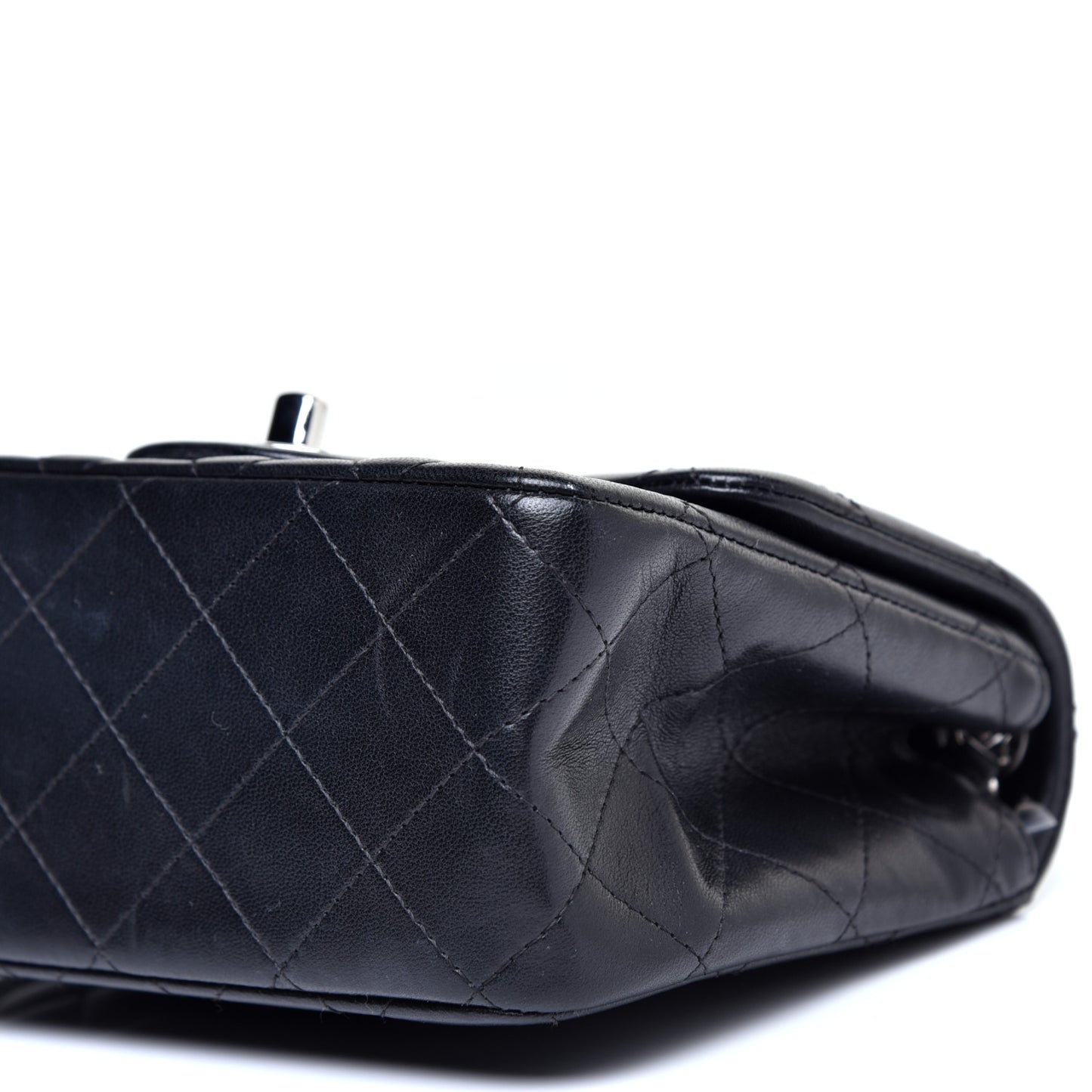 Lambskin Quilted Mini Square Flap Black