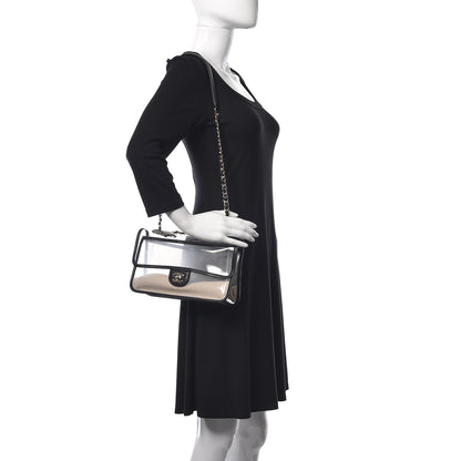 Chanel Lambskin PVC Medium Coco Sand Flap Black 2 of 14
