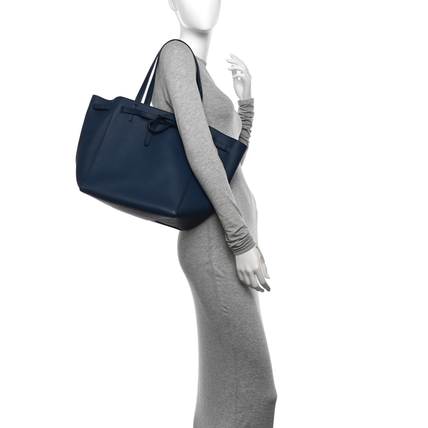 Celine Soft Grained Calfskin Small Belt Cabas Phantom Deep Blue 2 of 14