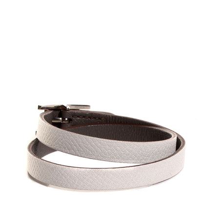 Hermes Epsom Swift Behapi Double Tour Reversible Bracelet Blanc Etain Small 3 of 9