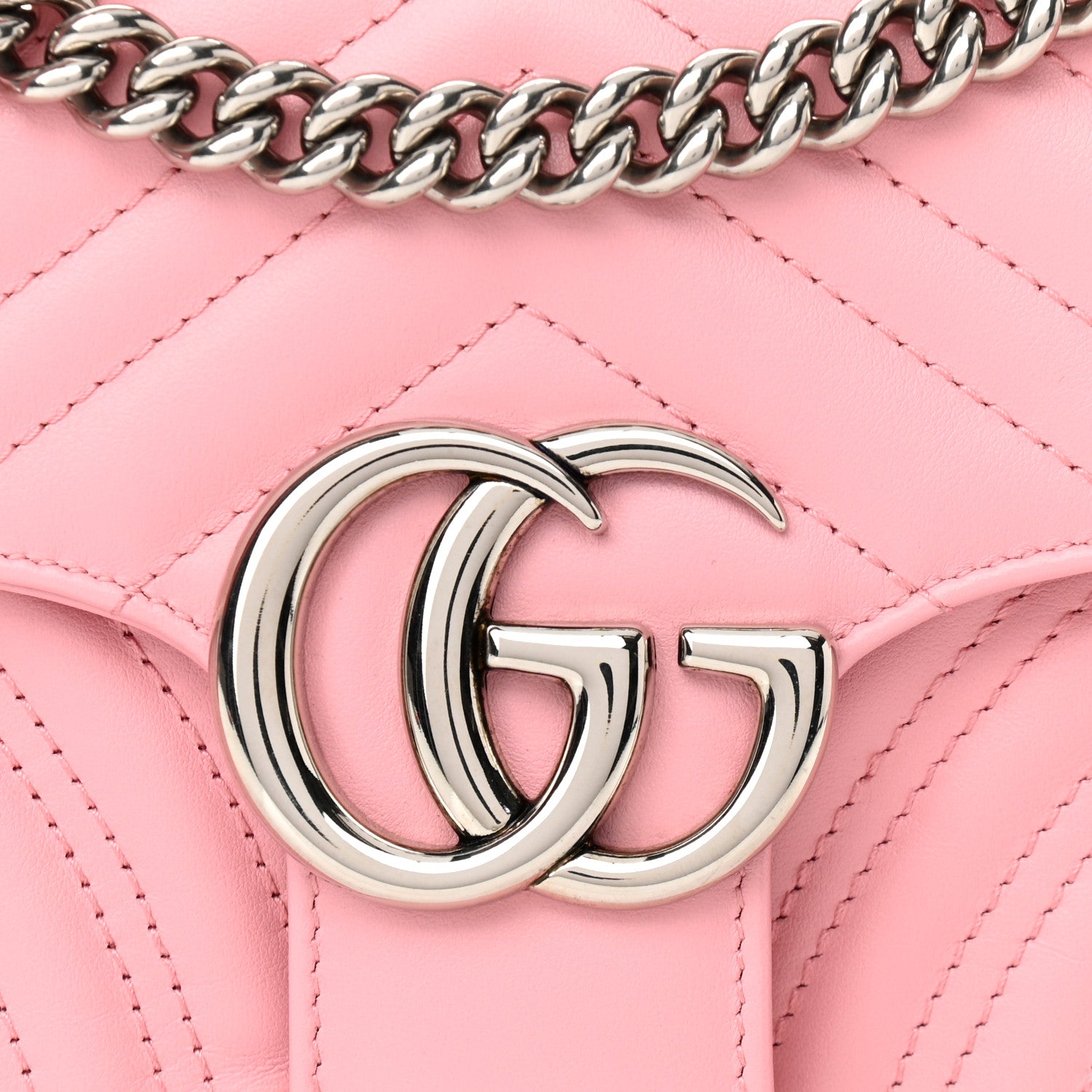 Gucci Calfskin Matelasse Small GG Marmont Shoulder Bag Wild Rose 7 of 9