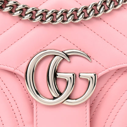 Gucci Calfskin Matelasse Small GG Marmont Shoulder Bag Wild Rose 7 of 9