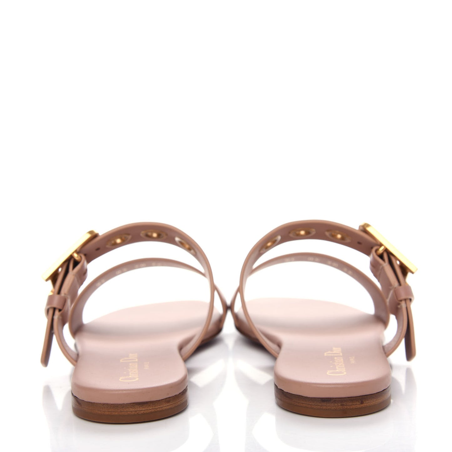 Calfskin D-Dior Slide Sandals 36.5 Rose De Vents
