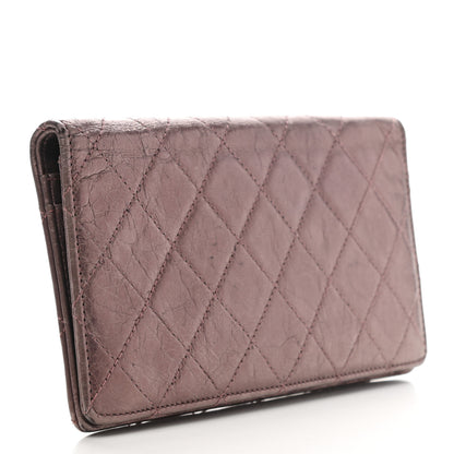 Chanel Aged Calfskin Quilted Reissue 2.55 Yen Wallet Purple 3 of 14