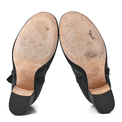 Chanel Suede CC Chain Ankle Boots 36.5 Black 5 of 9