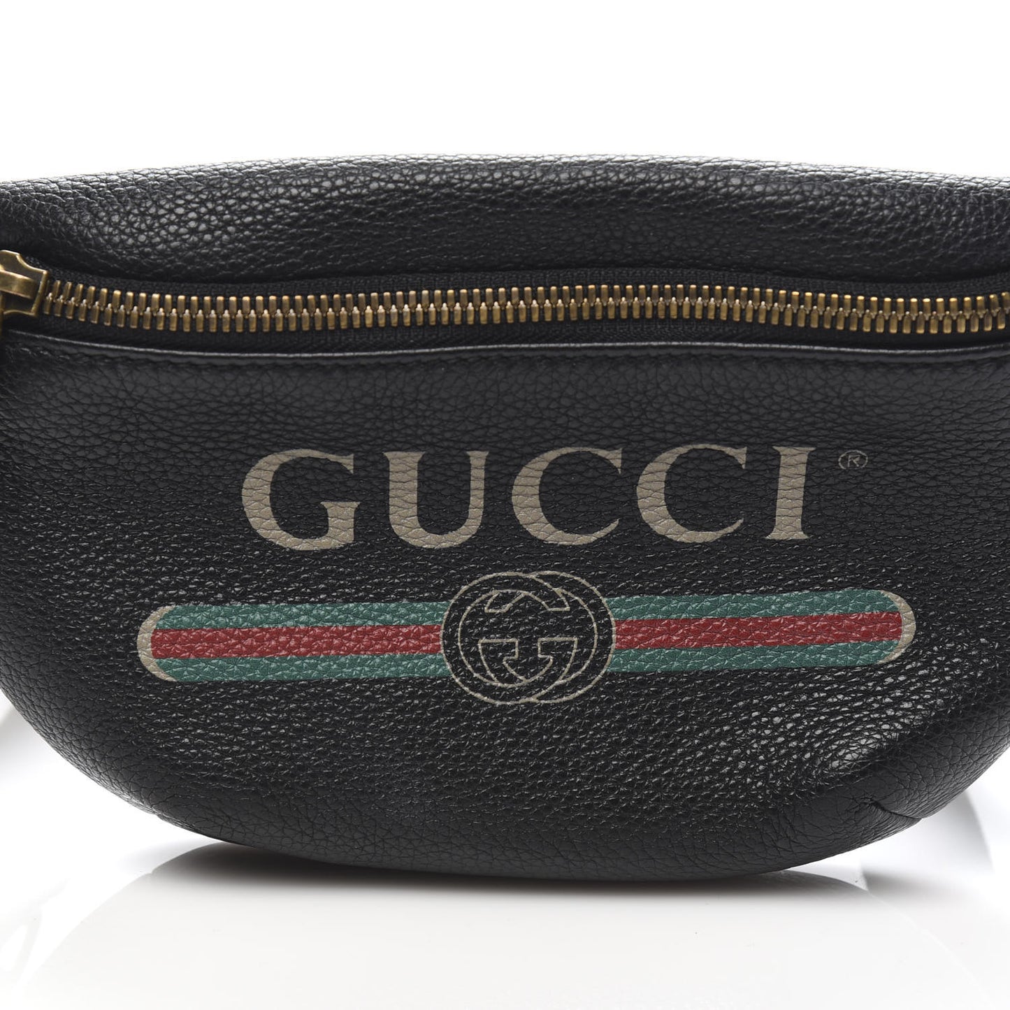 Grained Calfskin Small Logo Belt Bag Black