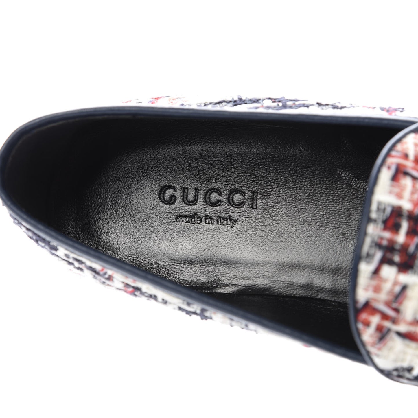 Tweed Check Horsebit Womens Jordaan Loafers 36.5 Gardenia Ink Blue Agata