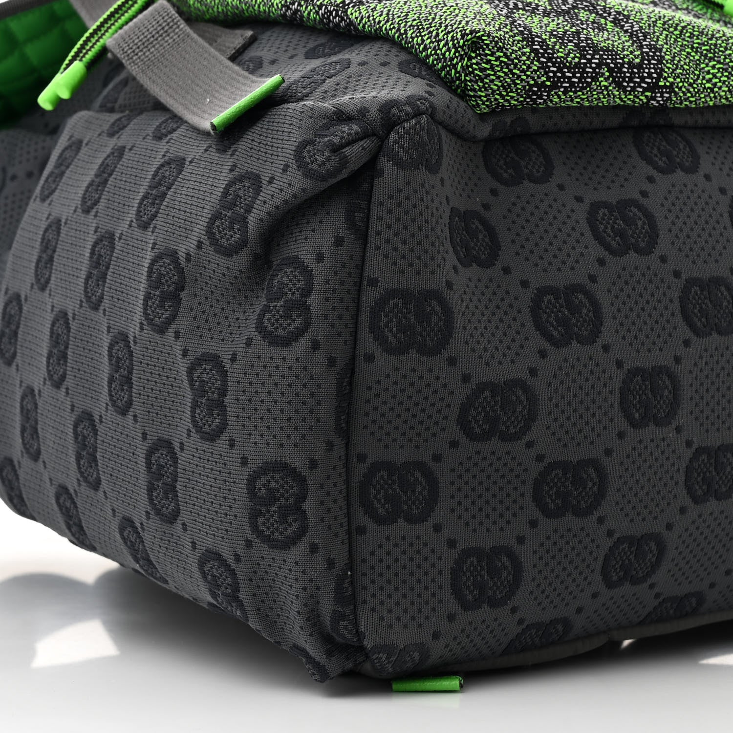 Gucci Jersey GG Monogram All Over Pan Sport Double Buckle Backpack Grey Green Multicolor 9 of 10
