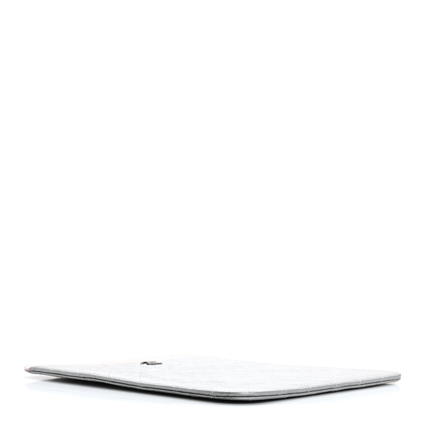 Metallic Aged Calfskin Brilliant iPad Case Silver