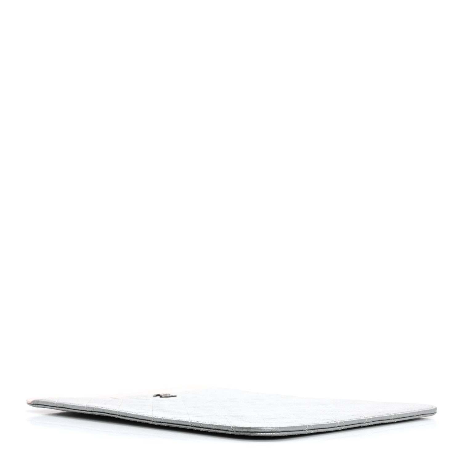 Chanel Metallic Aged Calfskin Brilliant iPad Case Silver 4 of 12