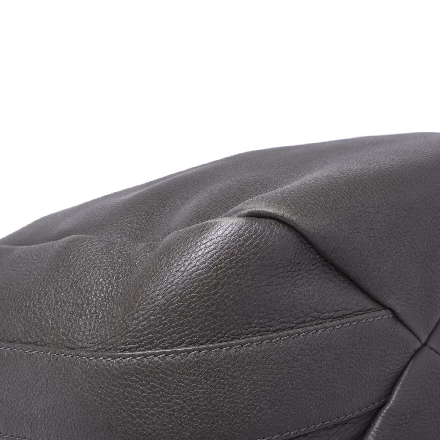 Pebbled Calfskin Shoulder Bag Grey