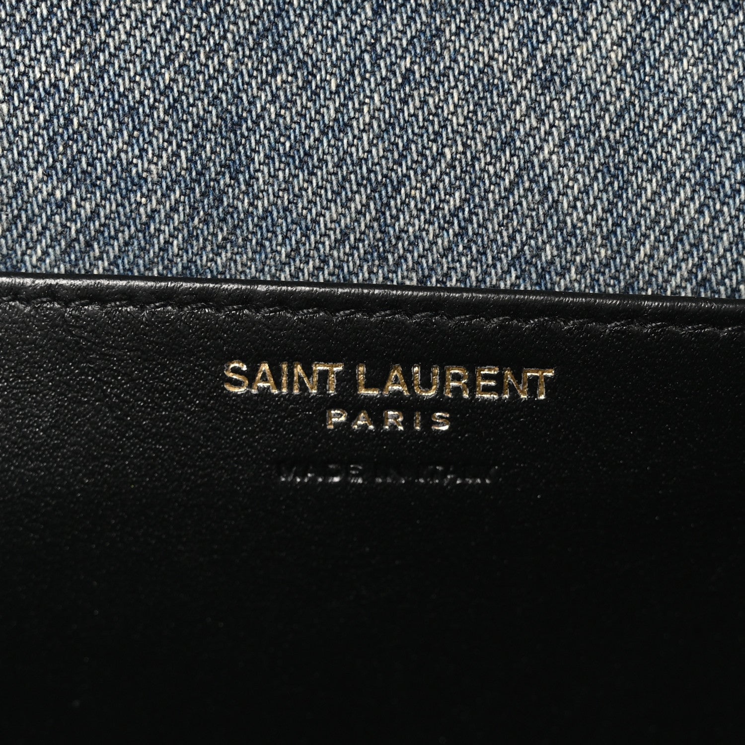 Saint Laurent Denim Monogram Chain Wallet Rodeo Blue Cinnamon 7 of 10