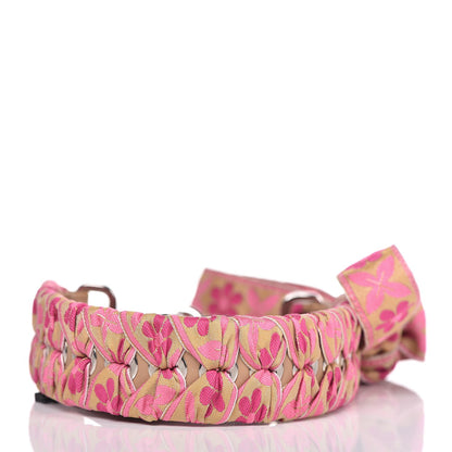 Fendi Calfskin Ribbon Lace Up Floral Strap You Pink 2 of 3