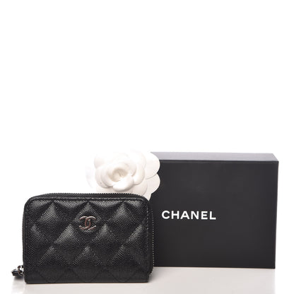 Chanel Iridescent Caviar Quilted Zip Coin Purse Black 8 of 8