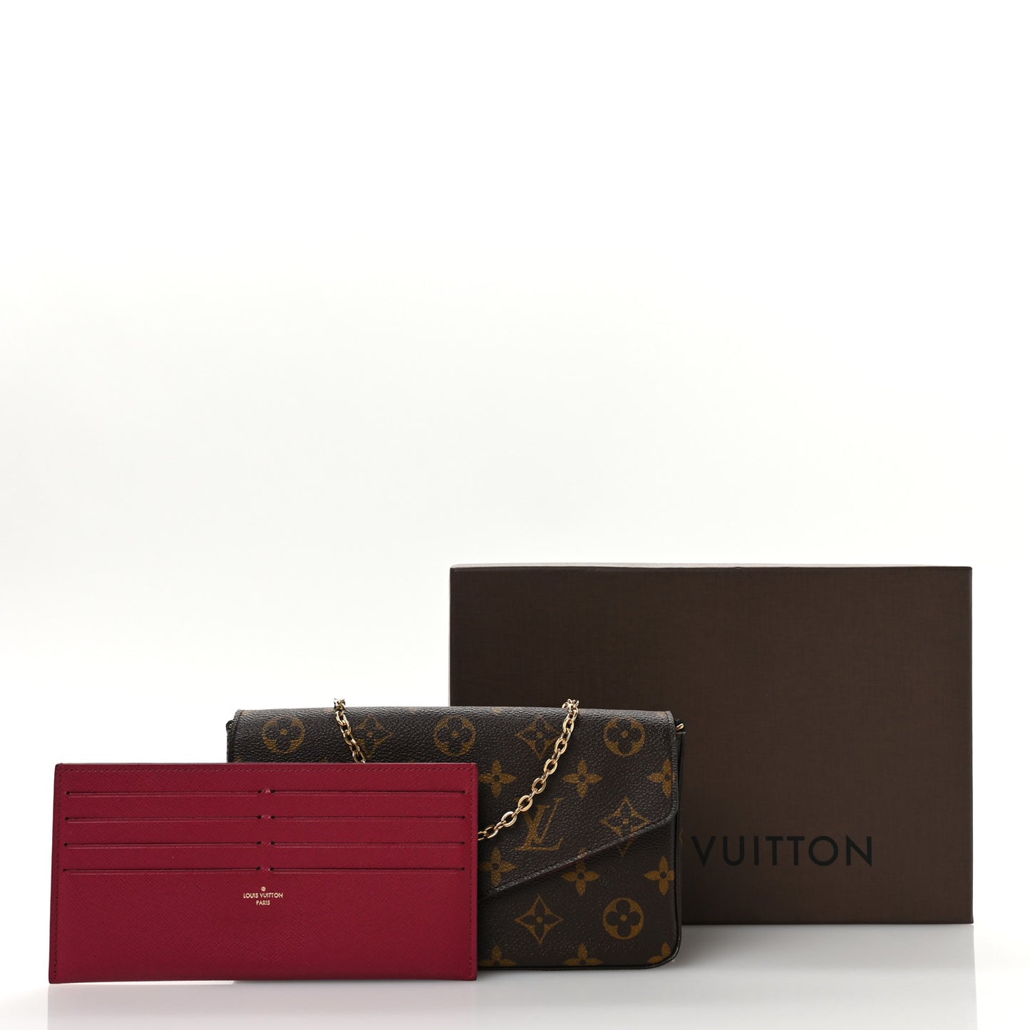 Monogram Pochette Felicie Chain Wallet Fuchsia