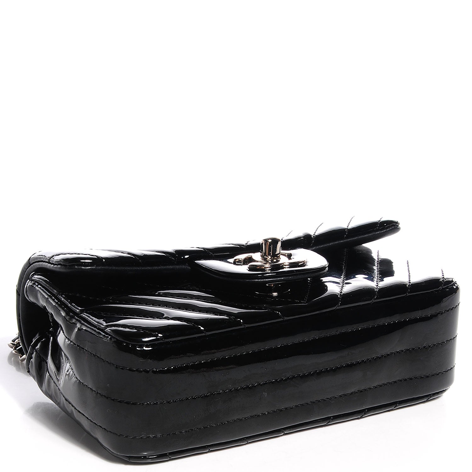 Chanel Patent Chevron Quilted Extra Mini Flap Black 4 of 8