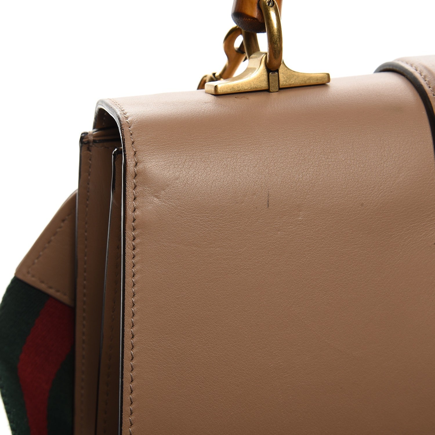 Gucci Calfskin Bamboo Web Medium Dionysus Top Handle Bag Camelia Bright Evergreen Hibiscus Red 9 of 12