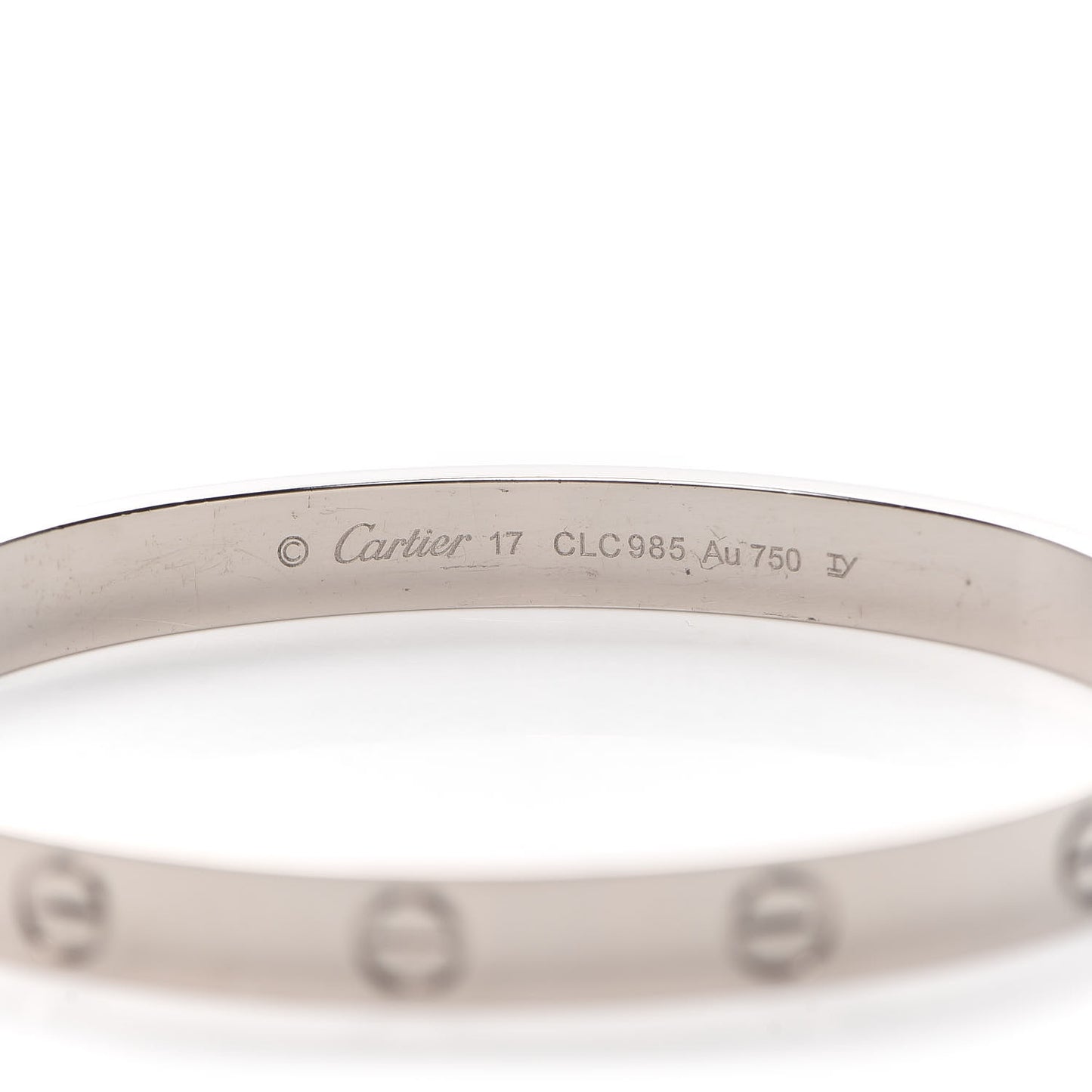 18K White Gold LOVE Bracelet 17