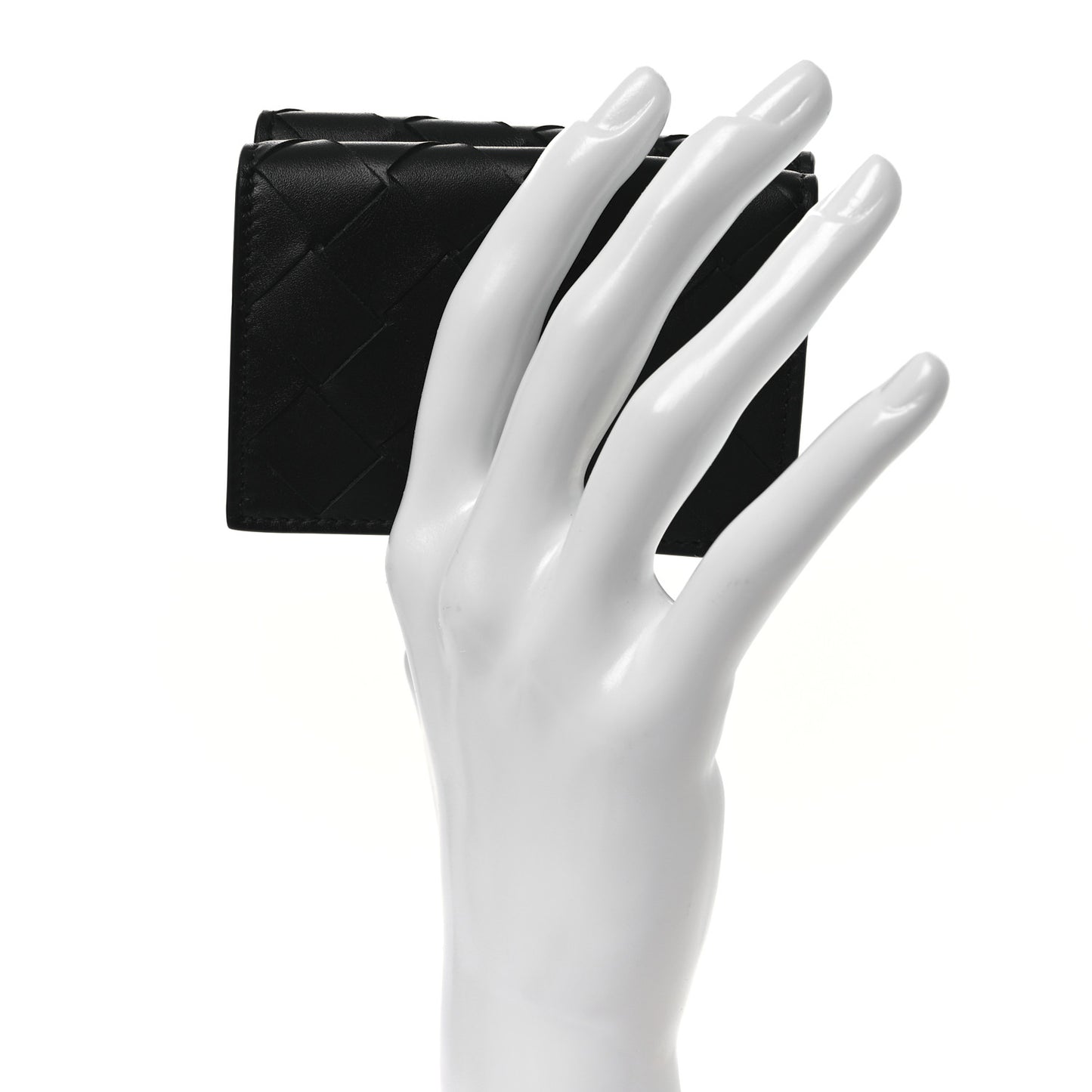 Nappa Maxi Intrecciato Tri-Fold Wallet Black