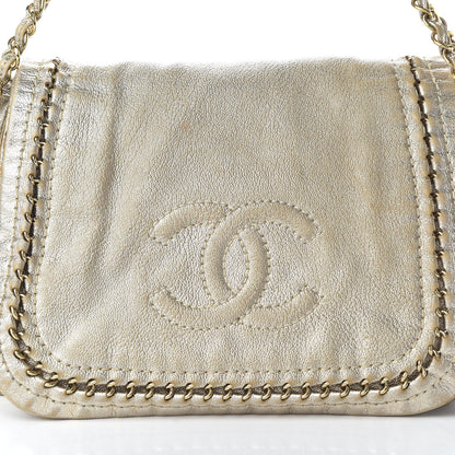 Chanel Metallic Goatskin Luxe Ligne Flap Light Gold 10 of 12