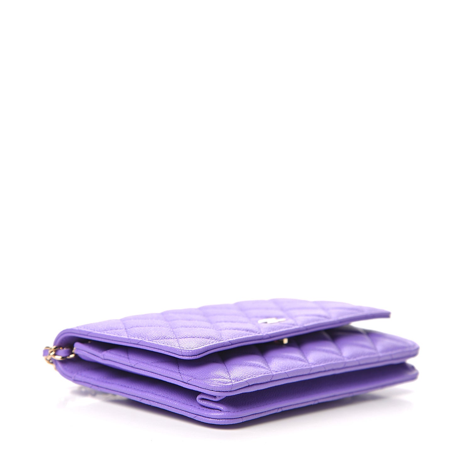 Caviar Quilted Wallet On Chain WOC Purple
