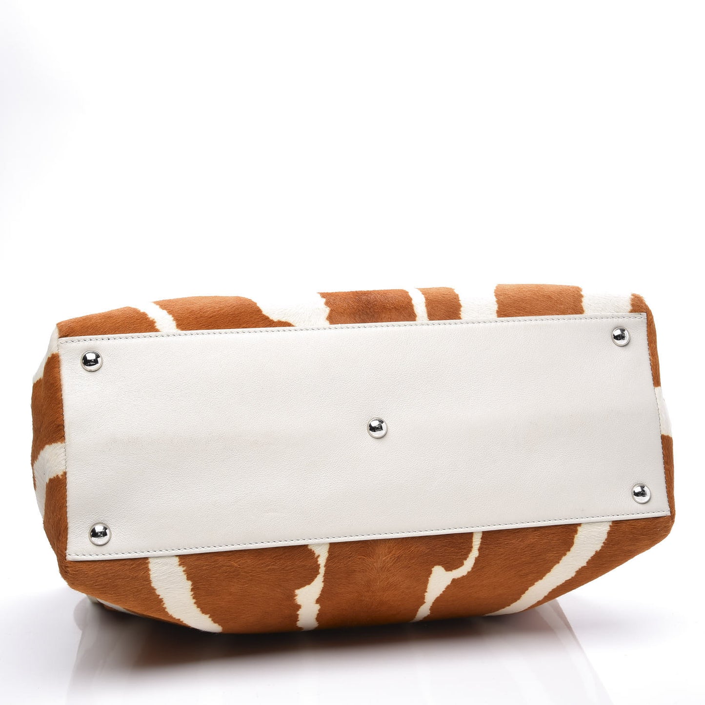 Calf Hair Zebra Print Regular 2Jours Tote Orange White