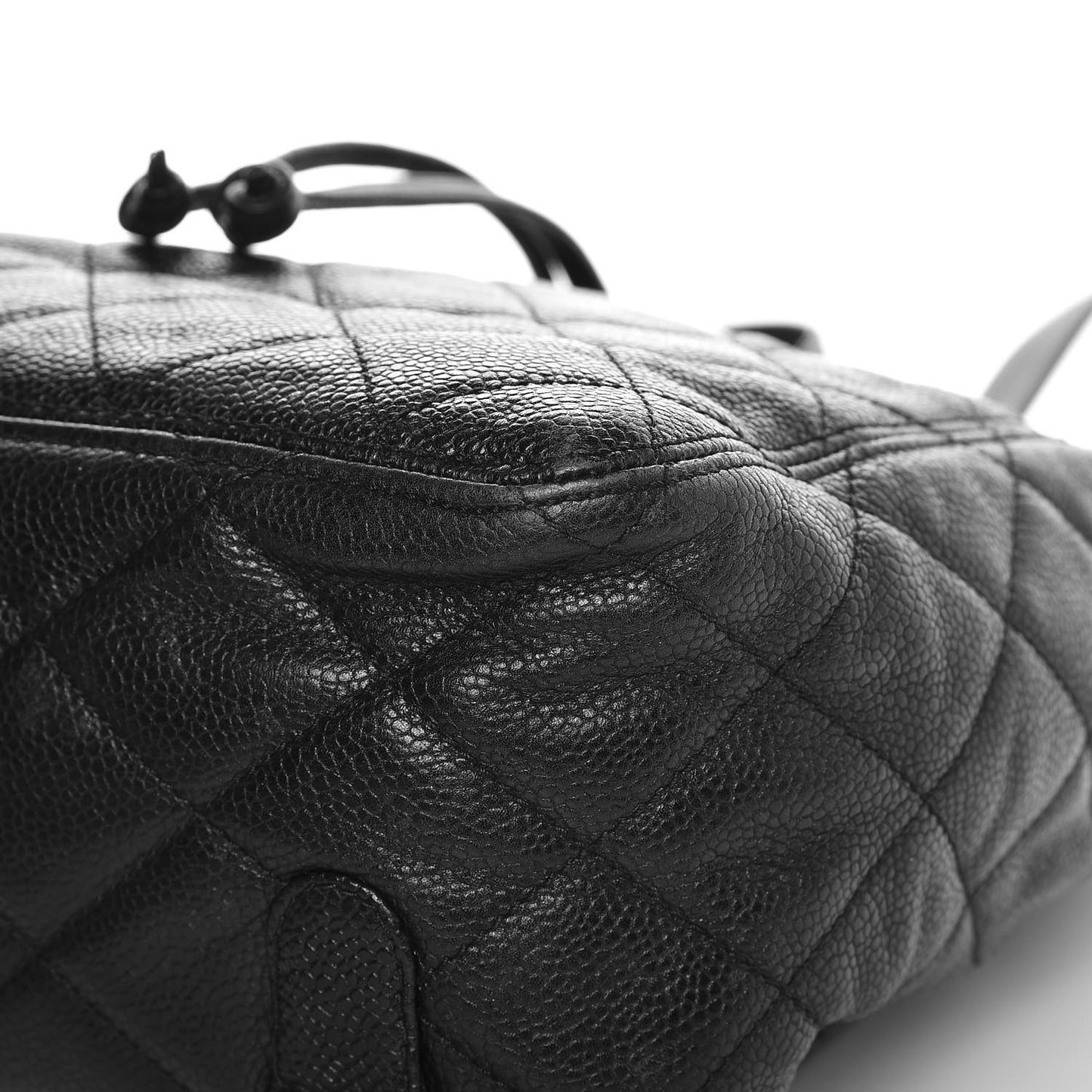 Caviar Quilted Drawstring Backpack Black