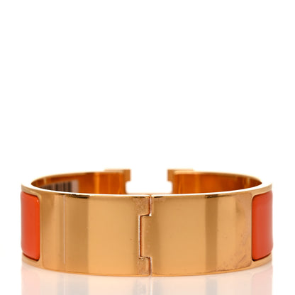 Hermes Enamel Wide Clic Clac H Bracelet GM Orange 3 of 5