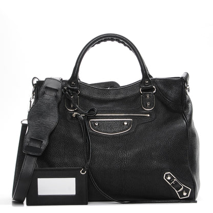 Balenciaga Chevre Silver Metallic Edge Hardware Velo Black 1 of 8