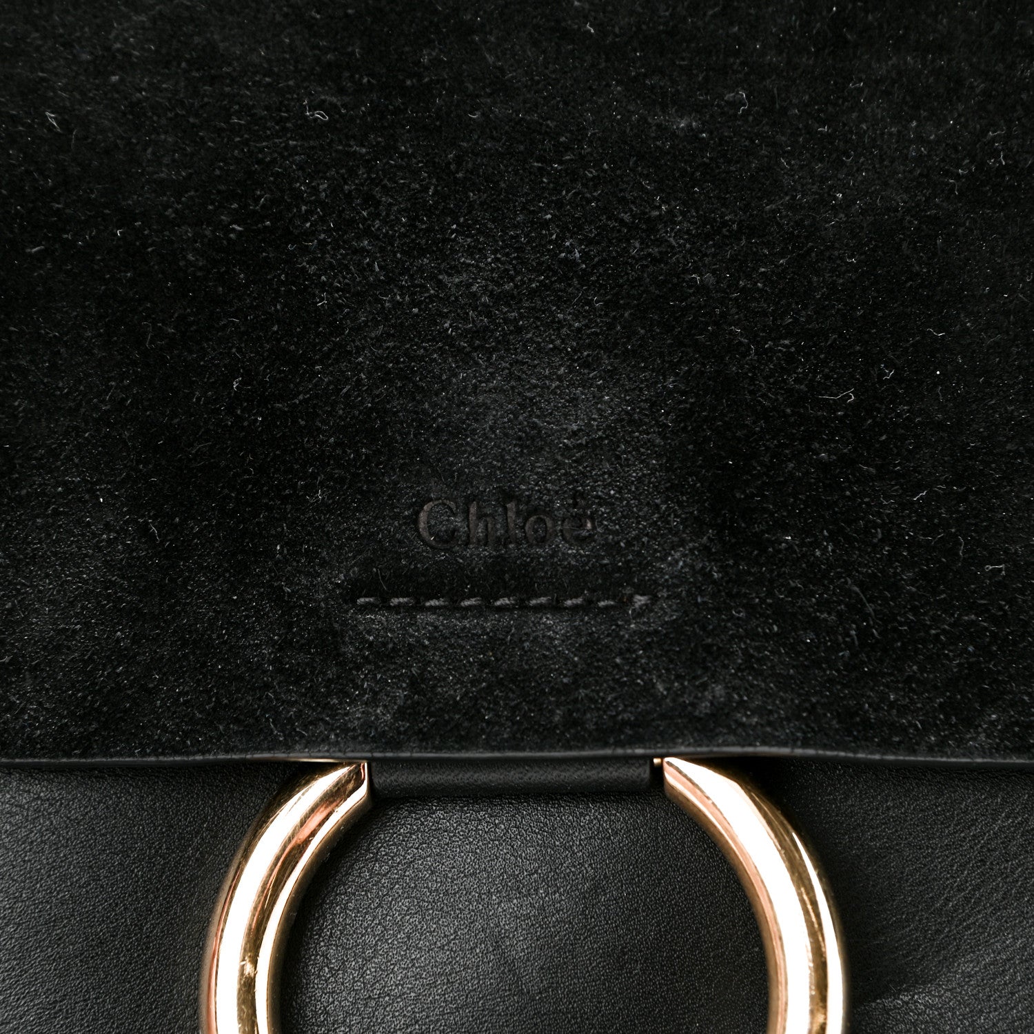 Chloe Suede Calfskin Medium Faye Shoulder Bag Black 11 of 14